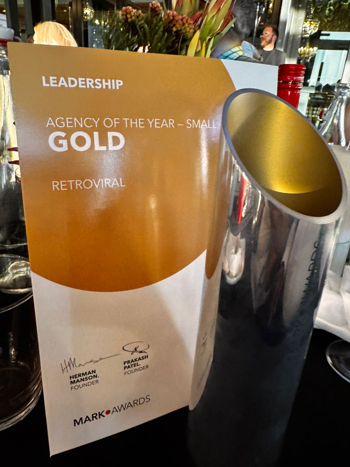 Small Agency of the Year for Retroviral at the inaugural Mark Awards